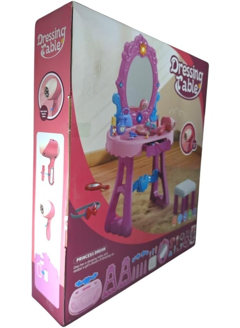 GTG TOYS Girls' musical dressing table with lights and mirror, pink - Image 3